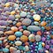 Colorful pebble stones on the beach, abstract background. Generative AI
