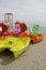 Colorful pedalo paddle boats on the beach