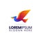 Colorful pelican bird fly logo design