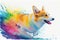 Colorful Pembroke Welsh Corgi dog painting
