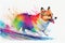 Colorful Pembroke Welsh Corgi dog painting