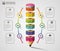 Colorful pencil Infographics step option. Modern design template. Vector illustration