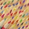 Colorful pencils in diagonal arranged decoration