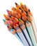 Colorful pencils on white background