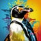 Colorful Penguin Illustration In Pop Art Style