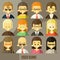 Colorful people Faces Circle Icons Set