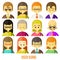 Colorful people Faces Circle Icons Set