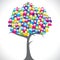 Colorful people group tree