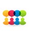 Colorful people icons with dialog speech bubbles