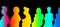 Colorful People Silhouette Abstract. Creative Concept Idea of Diversity, Social group and contemporary