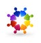 Colorful people, teamwork group, multi-colored vector logo