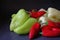 Colorful peppers, fresh vegetables, small peppers, red, yellow and light green peppers, natural vitamins, Hungarian pepper