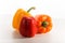 Colorful Peppers on White