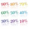 Colorful percentages