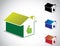 Colorful perfect green home house icon