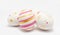 Colorful perfect handmade painted easter eggs isolated on a white background