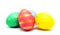 Colorful perfect handmade painted easter eggs isolated on a white background