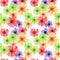 Colorful petunia flowers. Vector background, seamless pattern.