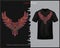 Colorful phoenix bird mandala arts isolated on black t-shirt