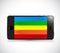 Colorful phone. rainbow screen. illustration