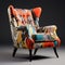 Colorful Photorealistic Pastiche Chair: A Contemporary Artistic Armchair