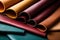 Colorful Pieces of Leather for Handmade Bags, Wallets, Shoes, and Accessories. created with Generative AI