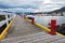 Colorful pier at Dalvik harbor in north Iceland