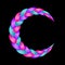 Colorful pigtail moon symbol. Curly wavy vector.