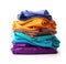 Colorful pile of cloth fabric