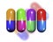 Colorful pill capsules