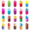 Colorful pill icon on white background
