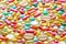 Colorful pills close up macro