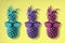 Colorful pineapple fruit with hipster sunglasses