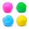 Colorful pink green blue and yellow plasticine clay