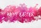 Colorful pink Happy Easter design template