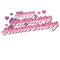 Colorful Pink Happy Marriage Anniversary text