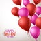 Colorful Pink and Red Happy Birthday Balloons Flying