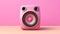 Colorful Pink Speaker On A Spaced Out Background