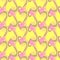 Colorful pink, yellow heart vector seamless