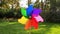 colorful pinwheel rotating outdoors in summer