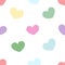 Colorful plaid hearts fabric design seamless pattern
