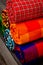 Colorful plaids of the Masai tribe. African blankets from Kenya and Tanzania.