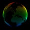 Colorful planet Earth over black background