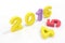 Colorful plastic alphabet letter set for new year day.