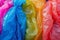 Colorful Plastic Bags Tied Up, Environmental Concern Concept