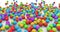Colorful plastic balls dropped time lapse footage