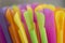 Colorful plastic drinking water straw.