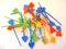 Colorful Plastic Food Skewers On White Background / toothpicks