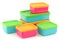 Colorful plastic food storage boxes