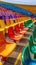 Colorful plastic seats arranged in rows create dynamic stadium scene